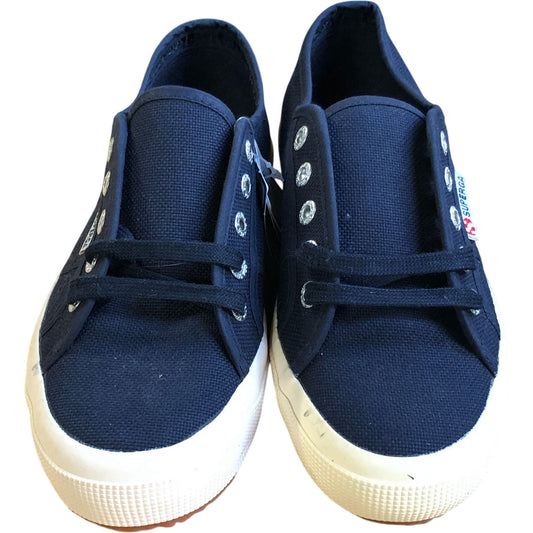 Superga 2750 COTU Classic Navy Canvas Casual Lace Up Trainers Size 7