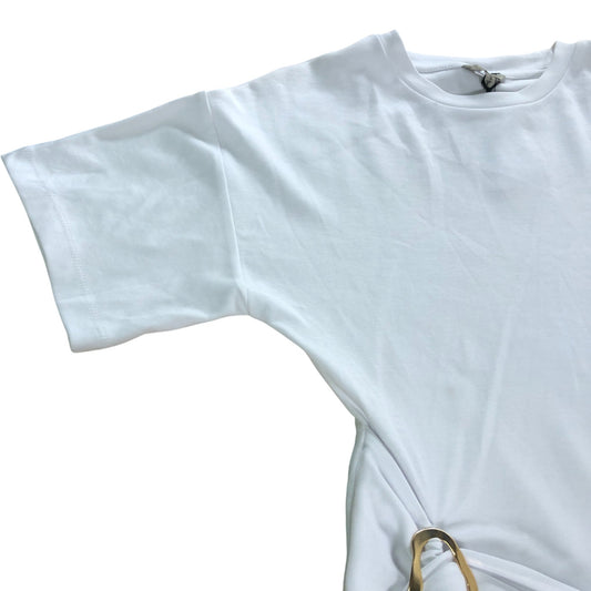 River Island White Belted Mini Dress - Size 8