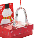 H&D Clear Glass Bell Christmas Ornament with Red Ribbon