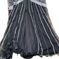 Beaded Maxi Dress UK Size 14 Evening Wear Long Sleeve Black Sparkly