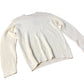 River Island Crew Neck Sweater Ecru Unisex Cream Ribbed Knit Long Sleeve Medium