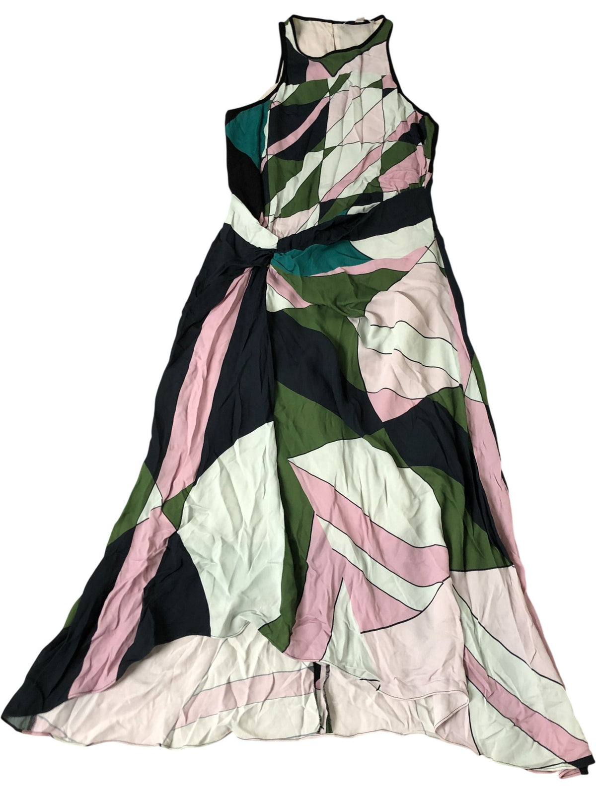 Avia Geometric Print Maxi Dress Multicolour Sleeveless Elegant Size 6