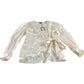 River Island Wrap Top UK12 Women's Long Sleeve Satin Cream Blouse