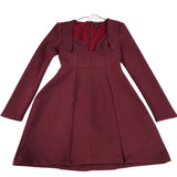 River Island Long Sleeve Dress Women's Burgundy Bodycon Party Dress