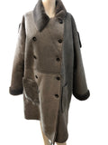 Stylish Grey Faux Suede Overcoat Women's Size 20 Double Breasted Jacket
