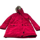 Brave Soul Parka Coat Women's Red Fur Hooded Winter Jacket UK16