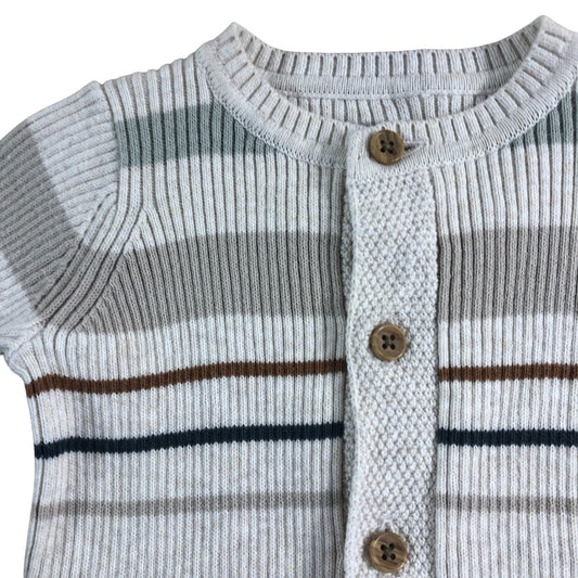 Mamas And Papas Stripe Romper Up To 1 Month Baby Boys Girls Cute Cotton Outfit