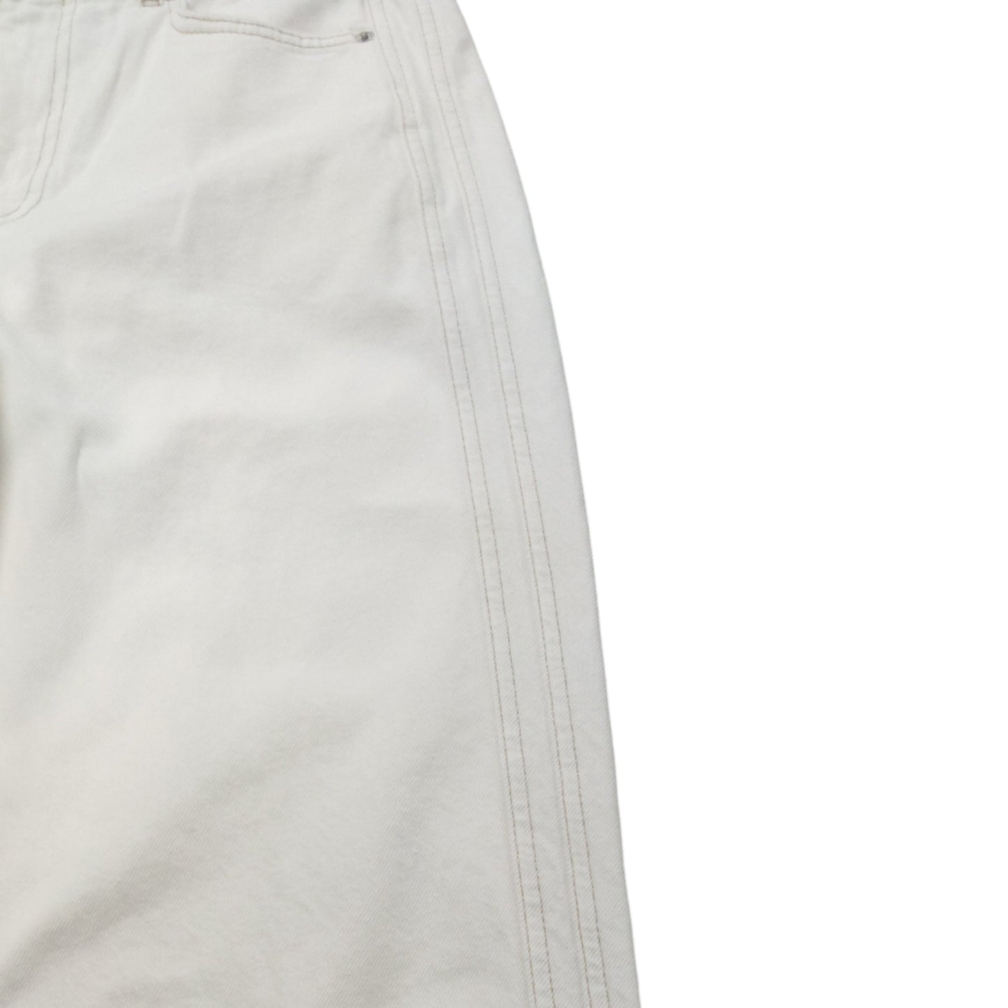 Premium White Denim Jeans UK12 Women's Casual Everyday Wear Cotton