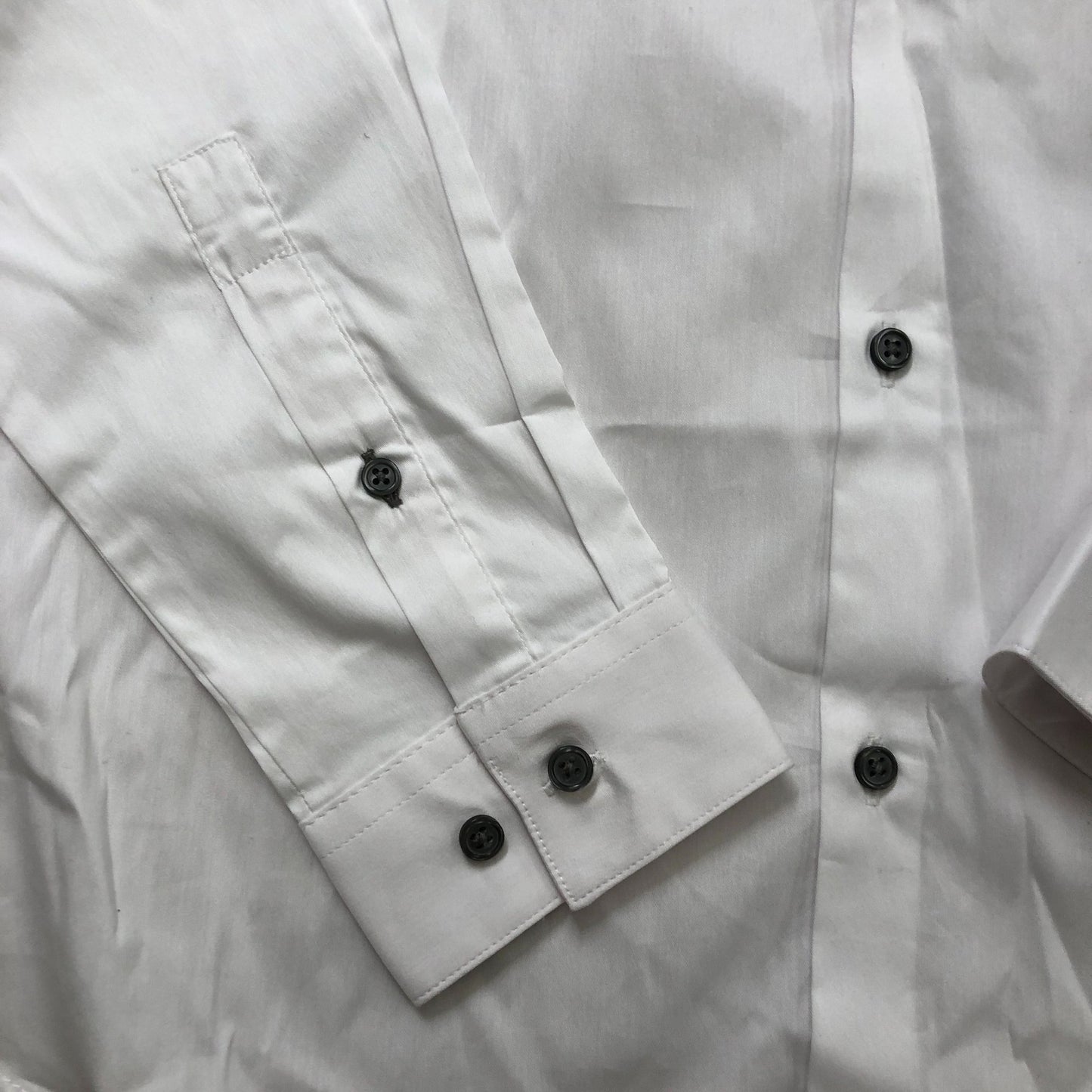 River Island Muscle Fit White Shirt Size M Men's Long Sleeve Smart Casual