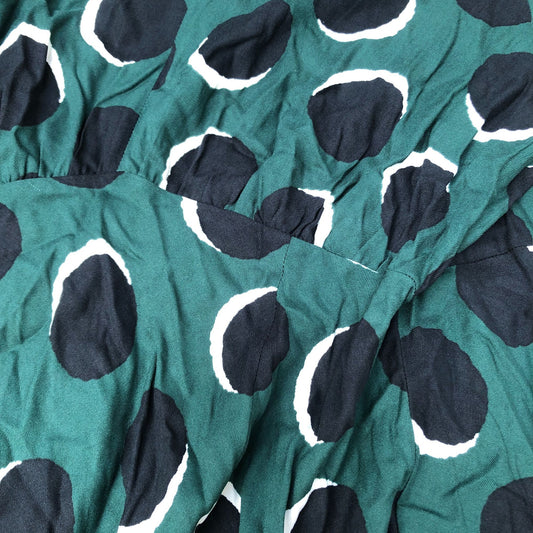 Baukjen Maxi Dress UK14 Women's Viscose Green Polka Dot Print Flowy