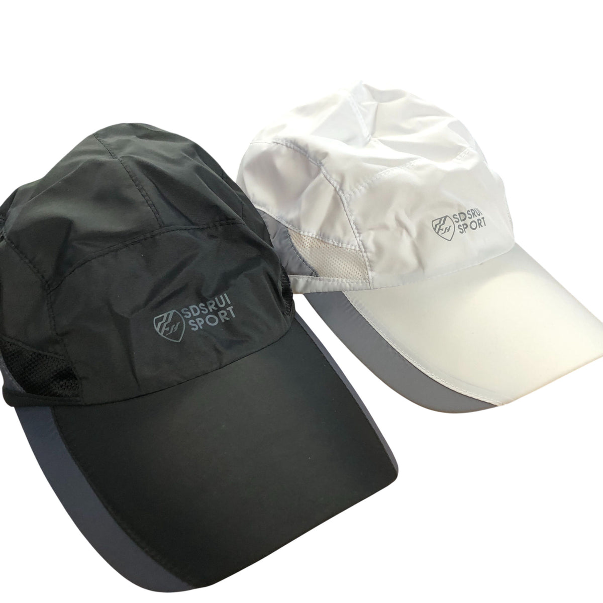 SDSRUI Sport Black White Baseball Caps Running Hats Adjustable Size- 2 Pack