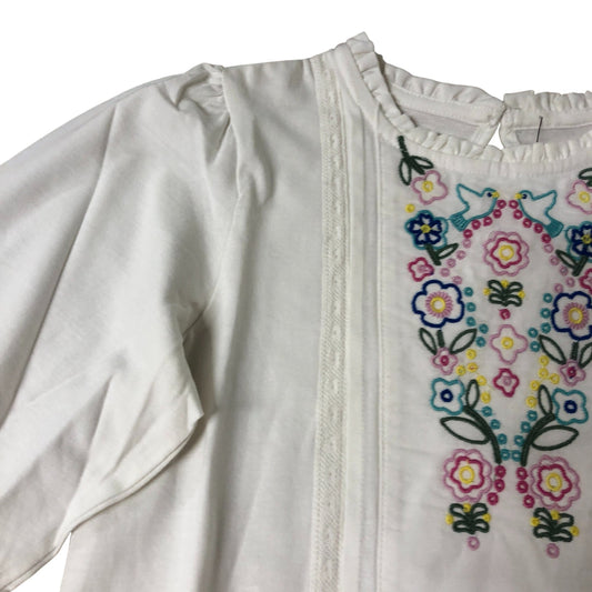 Boden White Embroidered Top - 6-7 Years