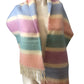 Striped Multicoloured Scarf One Size Women's Soft Warm Cozy Winter Accessory
