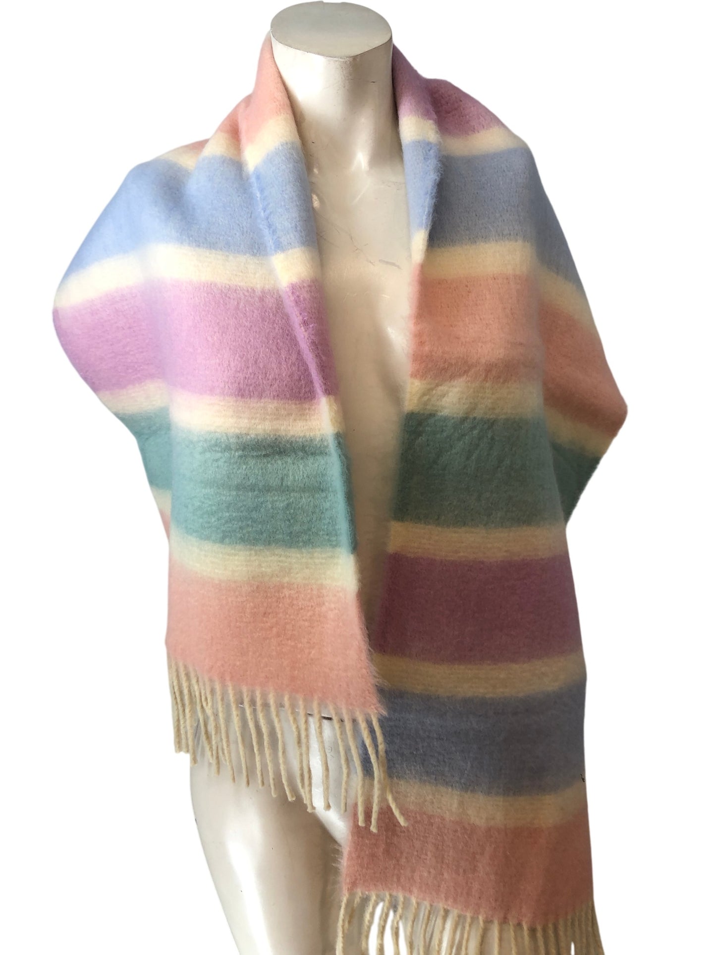 Striped Multicoloured Scarf One Size Women's Soft Warm Cozy Winter Accessory