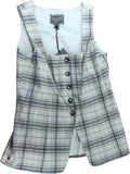 River Island Studios Checked Vest Top UK12 Women's Sleeveless Plaid Beige
