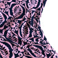 Pink Patterned Short Sleeve Wrap Jersey Top - Size 12