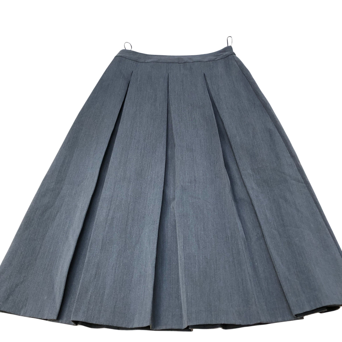 River Island Pleated Midi Skirt UK12 Women's Grey Polyester Blend
