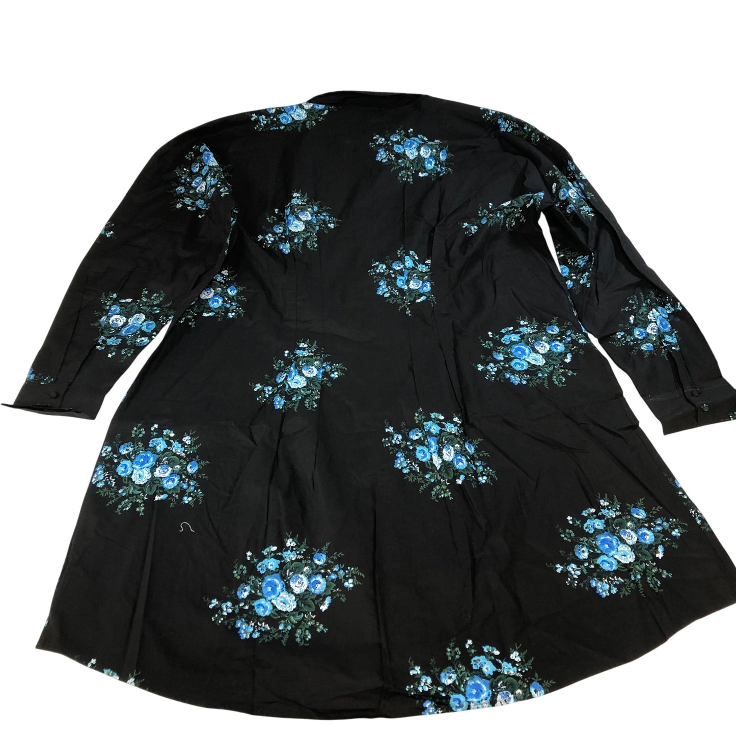 River Island Plus Floral Print Shirt Dress Women's Cotton Long Sleeve Black UK24