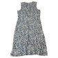 Crew Clothing Company Sleeveless Dress Size 16 Women's Floral Print Blue Cream