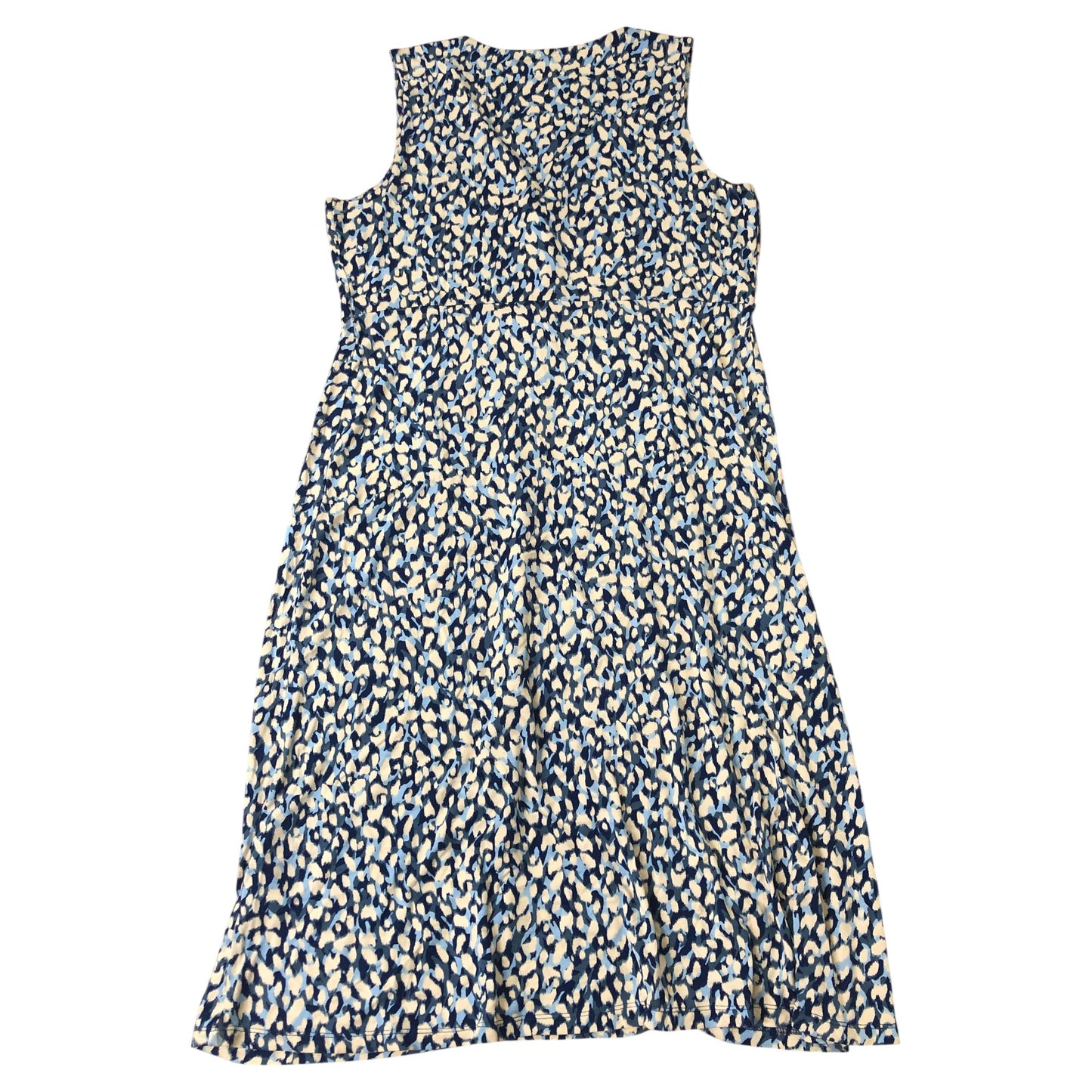 Crew Clothing Company Sleeveless Dress Size 16 Women's Floral Print Blue Cream
