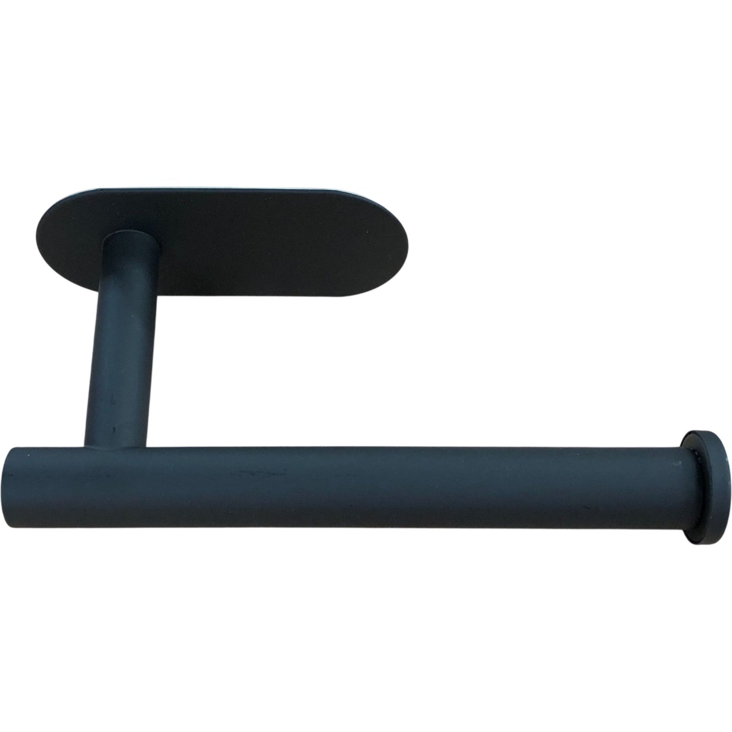 Stick On Black Metal Toilet Roll Holder