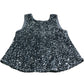 River Island Silver Sequin Sleeveless Bow Top UK 8 Women's Party Wear