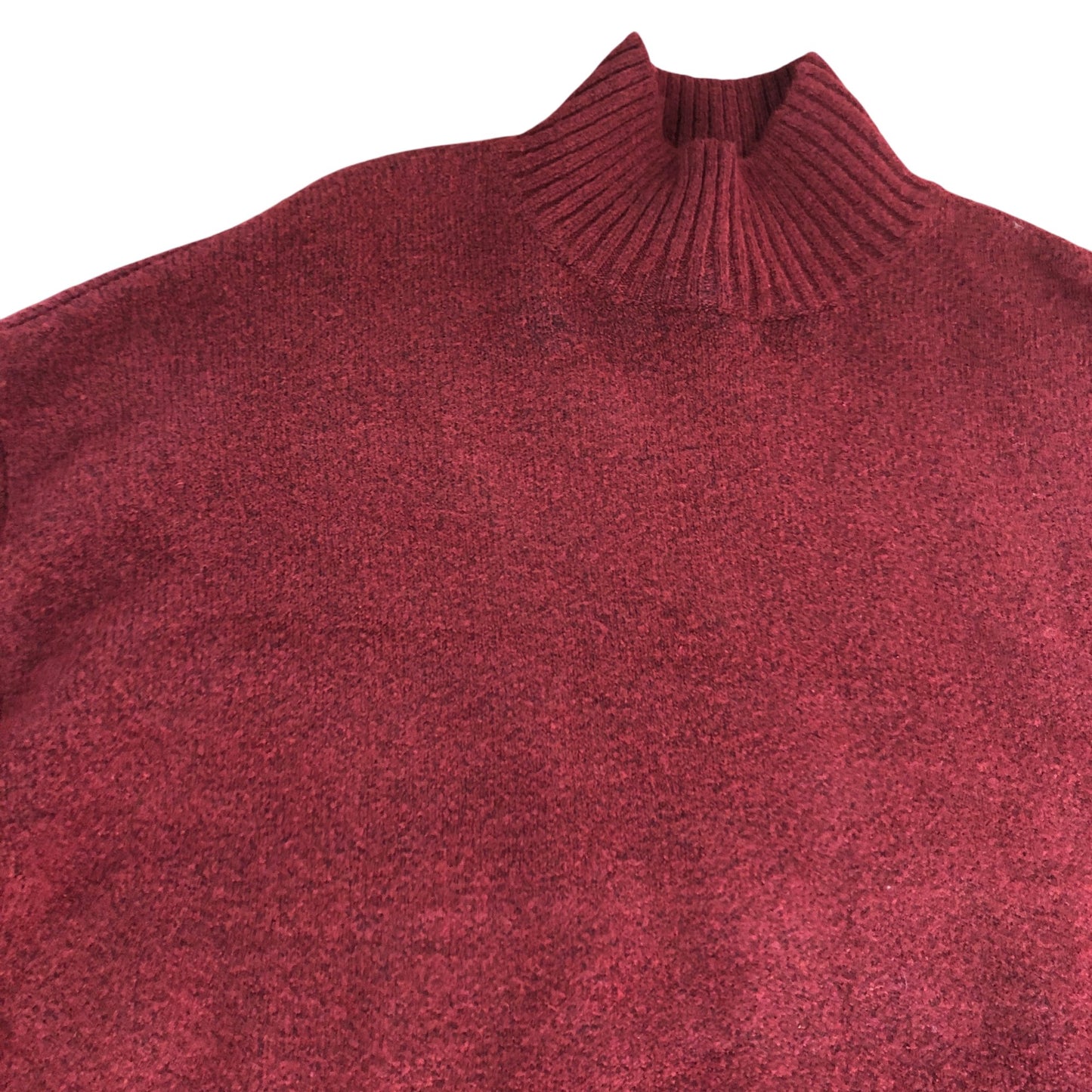 Joules Women's Chunky Knit Jumper Size M  Burgundy High Neck Sweater