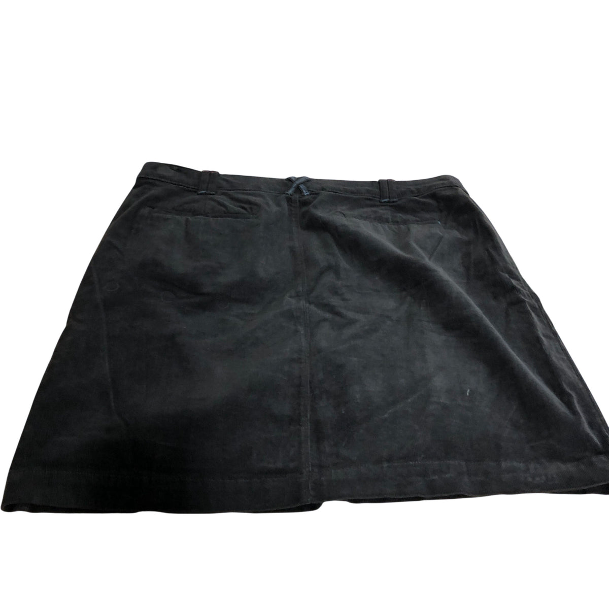 UK18 Women's Black Corduroy Skirt Knee Length Cotton Blend Casual