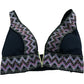 River Island Women's UK8 Swimwear Bikini Top Black Pink Patterned Detail
