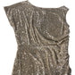 River Island UK12 Women's Sequin Evening Dress One Shoulder Beige Long Gown