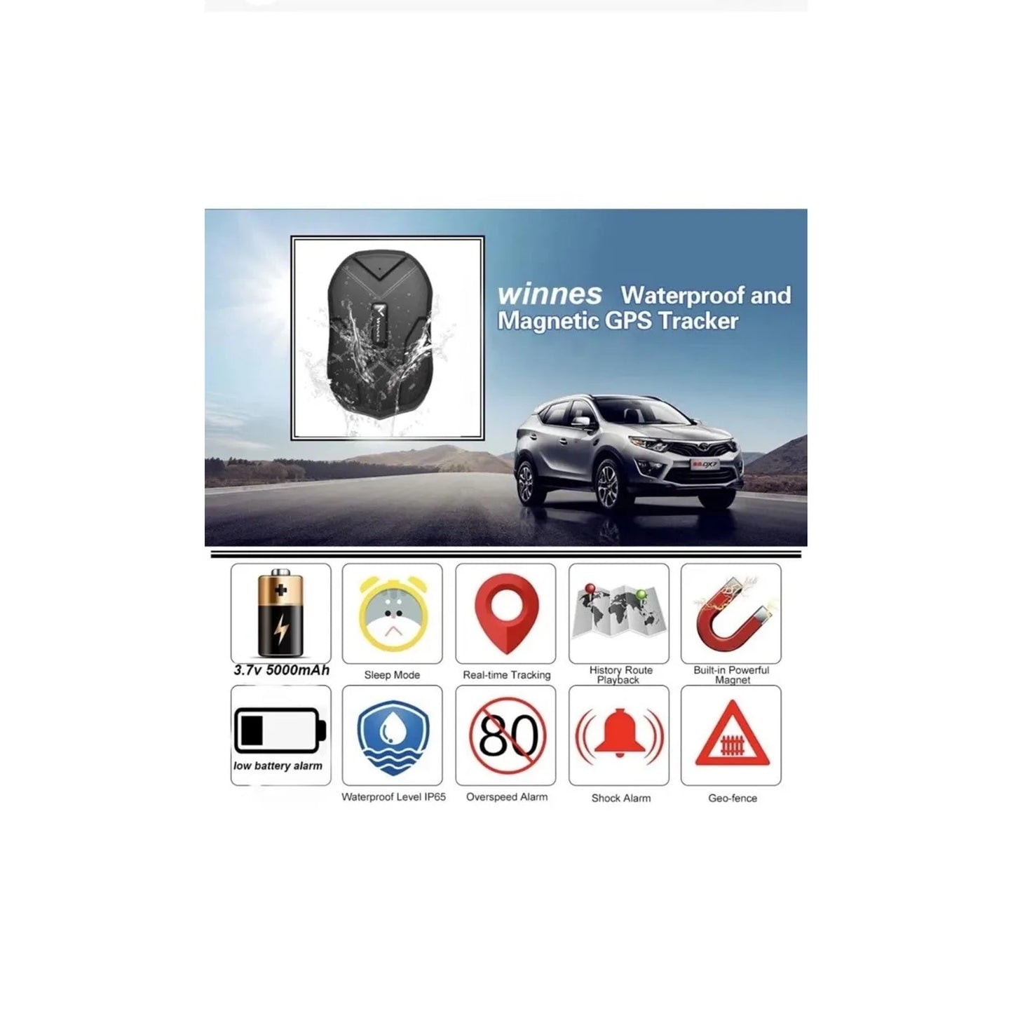 Winnes TK905 Waterproof Magnetic GPS Tracker Real Time Tracking Device