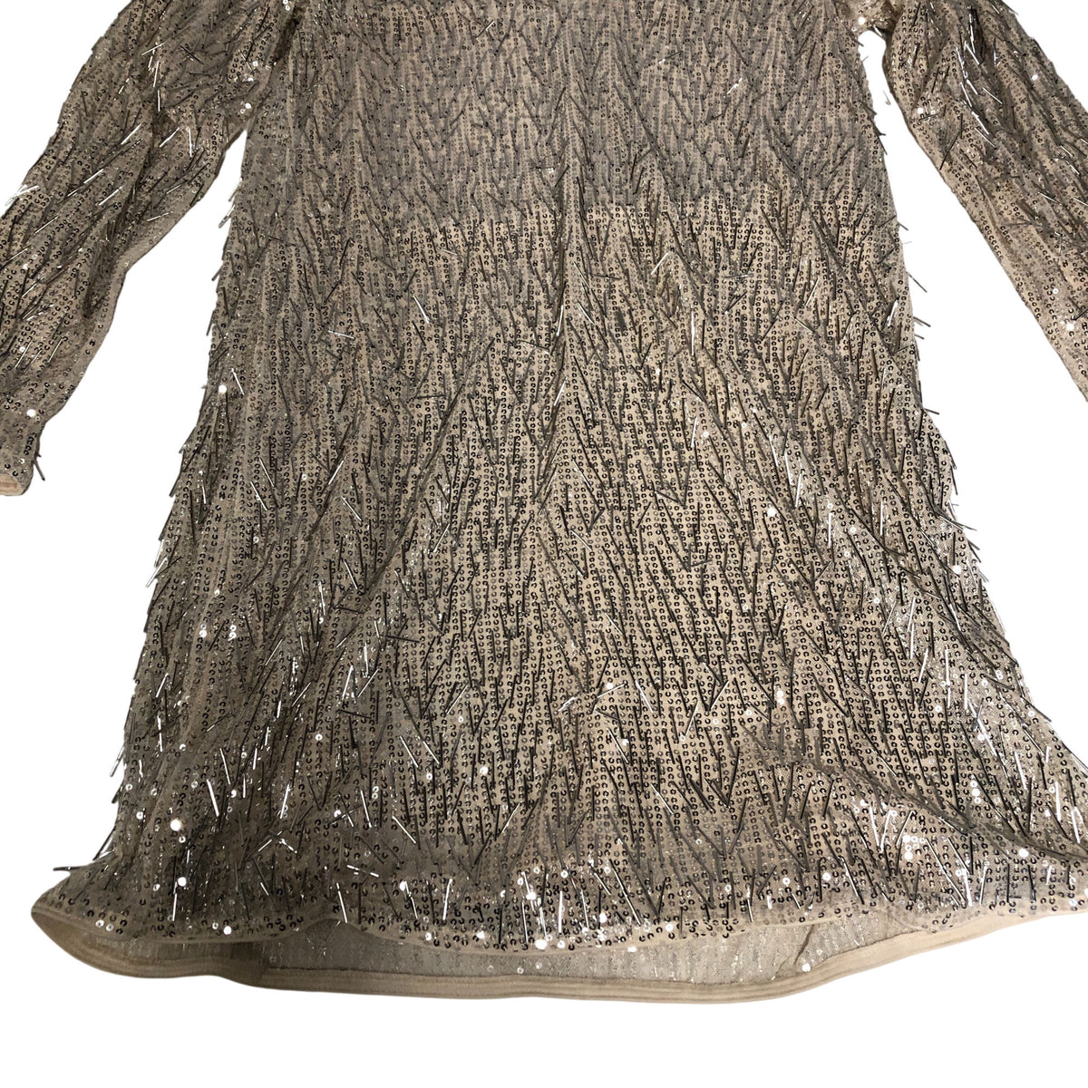 Sequin V Neck Dress Women's Long Sleeve Party Outfit UK12