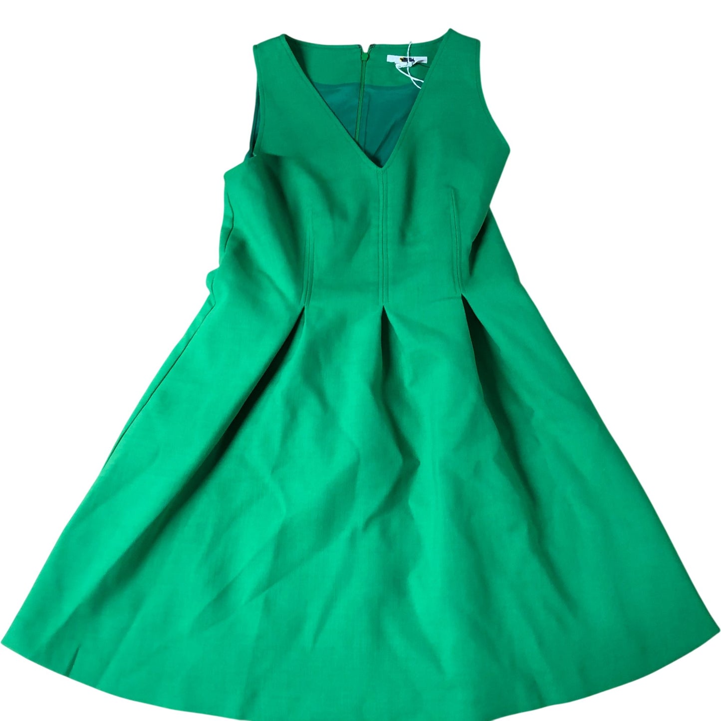 Green V Neck Sleeveless A Line Dress UK12 Women's Summer Style