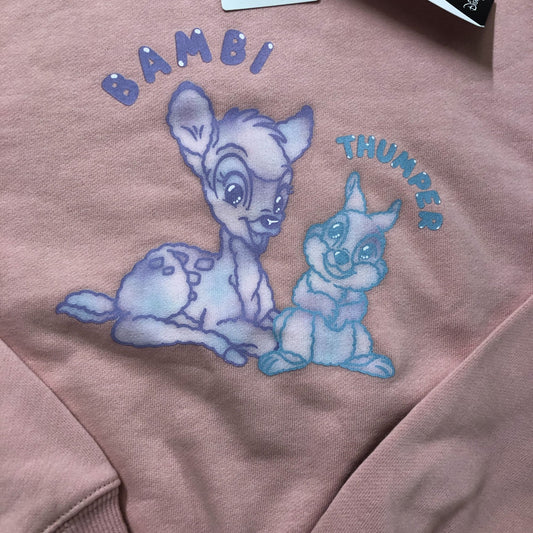 Poneycomb Cropped Sweatshirt Pink Bambi Thumper Women Free One Size