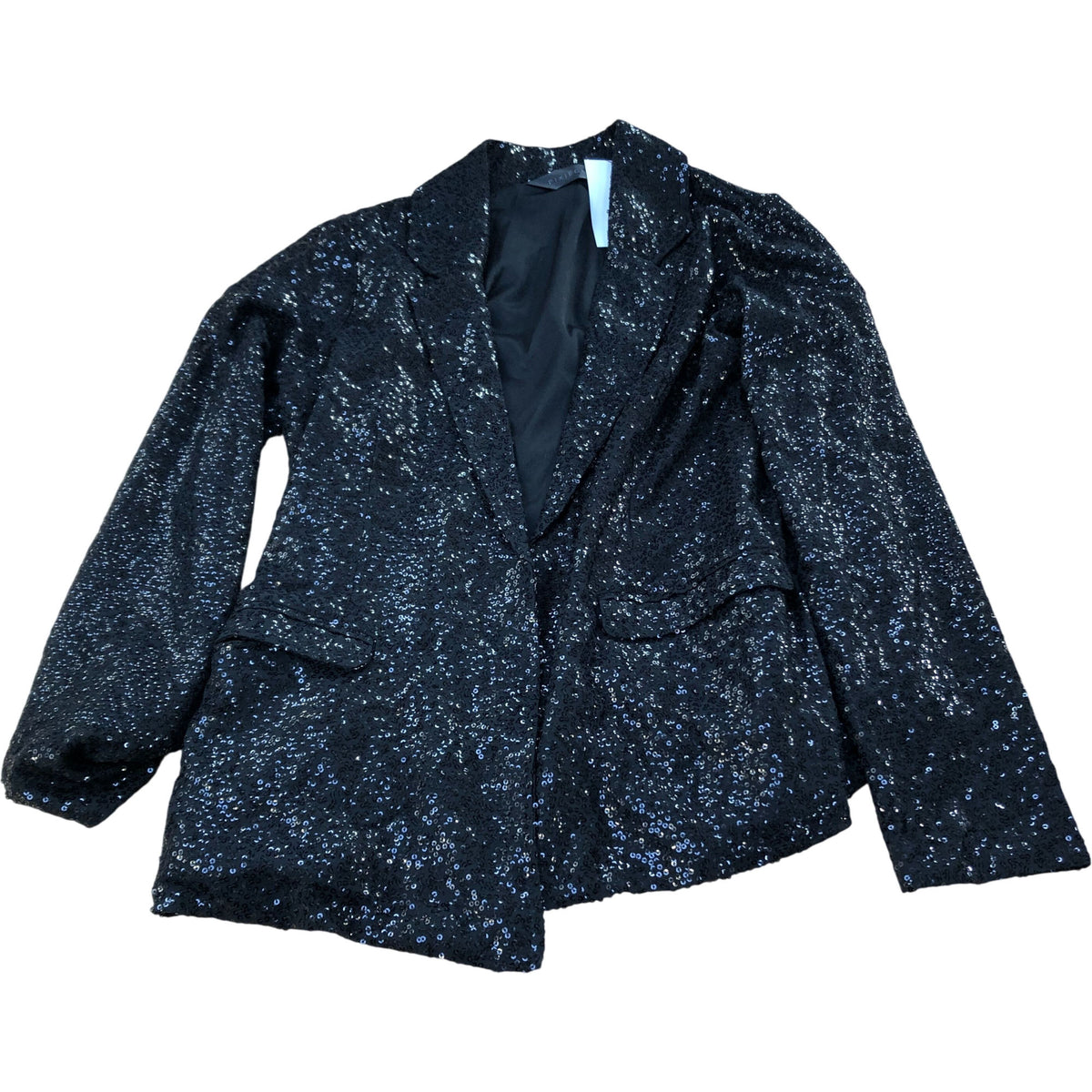 Sequin Blazer Jacket UK10 Women's Black Party Wear Evening Style