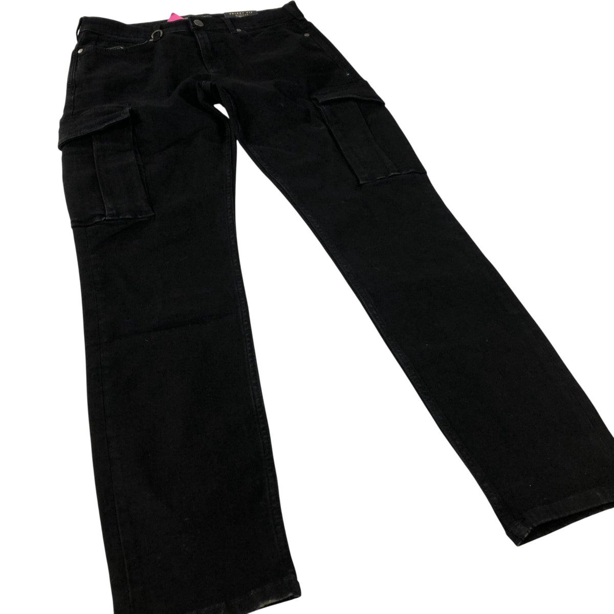 River Island Skinny Fit Men's Black Cargo Trousers Denim