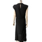 AllSaints Women's Pleated Black Midi Dress Size UK10 Elegant Sleeveless