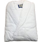 Mens Classic Shawl Robe One Size Cotton Terry Cloth Bathrobe Hotel Spa White