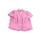 River Island UK10 Women's Pink Blouse Frill Detail Short Sleeve Top