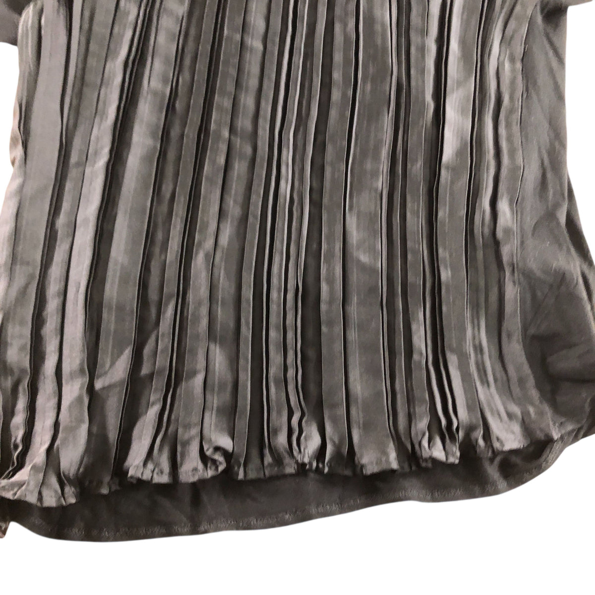River Island Pleated Blouse Size UK12 Women's Black Sheer Sleeve Pleated Design