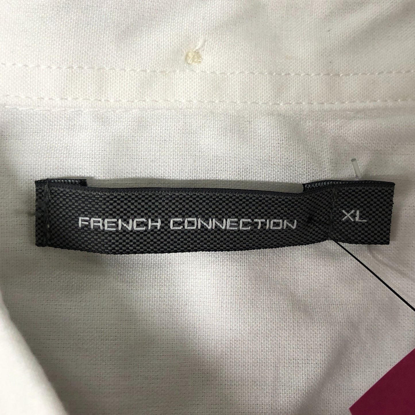 French Connection XL Men's White Short Sleeve Button Up Shirt Cotton Casual