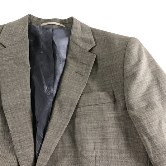 River Island Blazer UK34R Men's Tailored Fit Beige Check Blazer