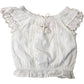 River Island Girls White Blouse UK2-3 Years Cotton Ruffled Lace Trim Top