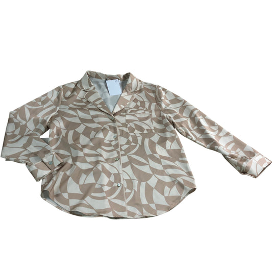 Branded Printed Satin UK12 Women's Button Down Pyjama Top