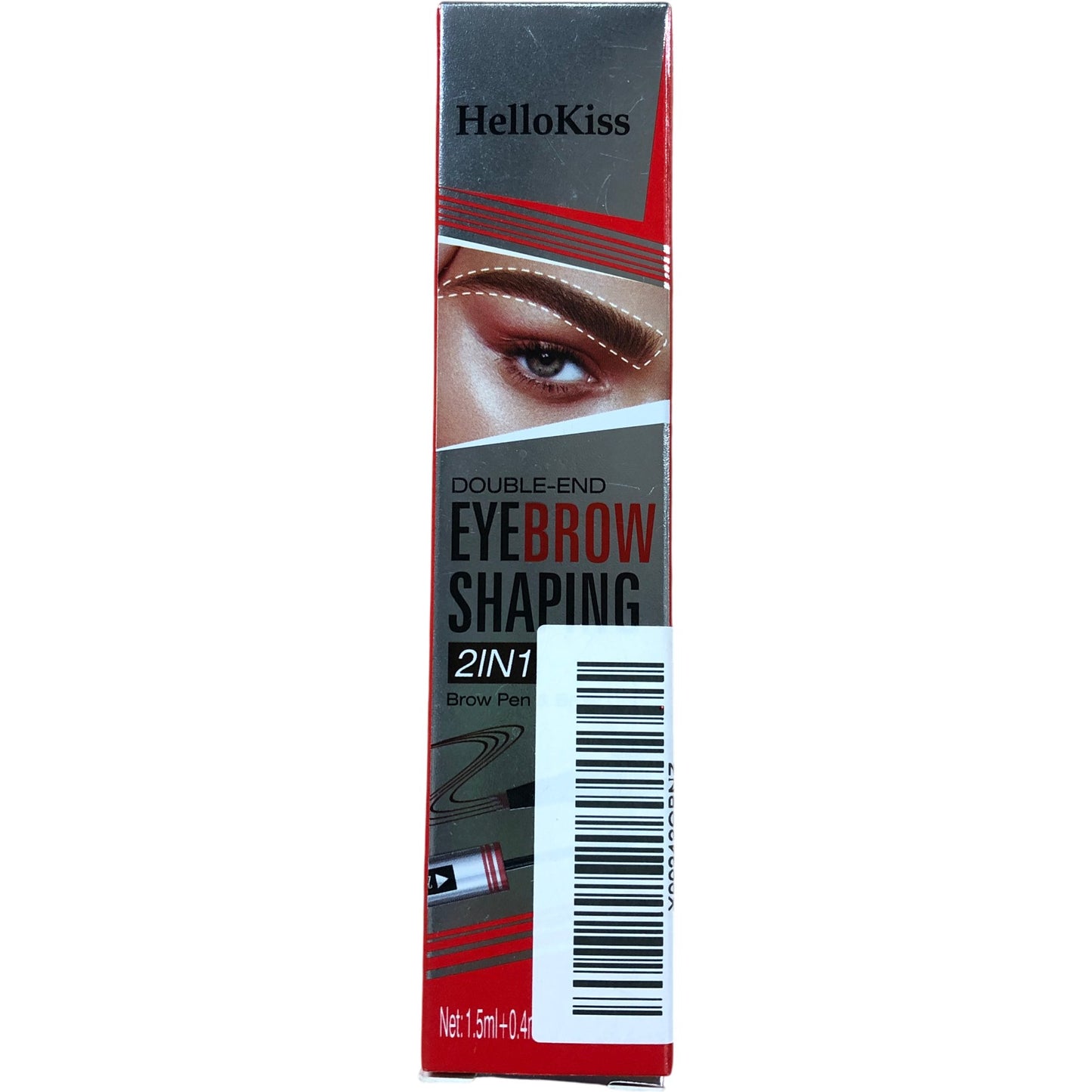 HelloKiss Double End Eyebrow Shaping 2in1 Brow Pen Gel Shade 04 Black