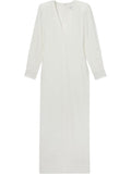 Women's Hattie V Neck Maxi Dress Cream Elegant Style Size 8