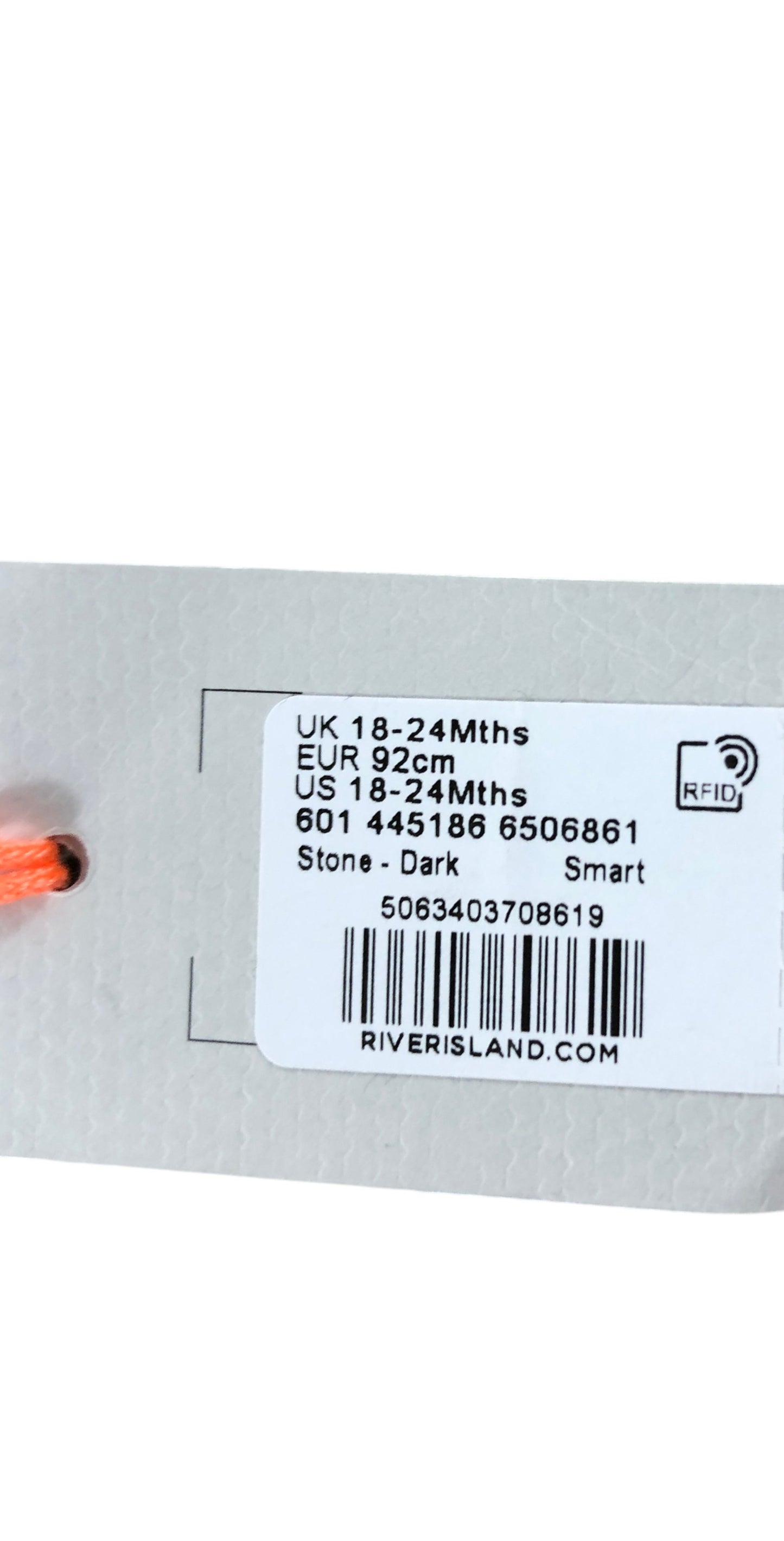 River Island Mini Jacket UK18-24Mths Boys Stone Grey Zip Up Outerwear