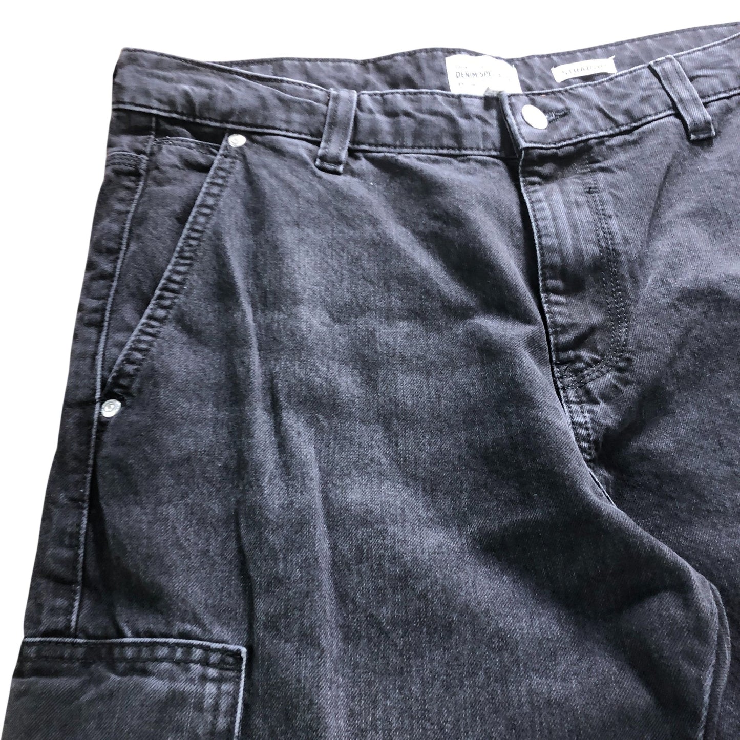River Island Straight Black Jeans W32 L30 Men's Casual Cargo Style Trousers