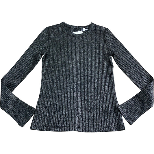 Branded Ribbed Long Sleeve Top Size 12 Women's Shimmering Grey Casualwear