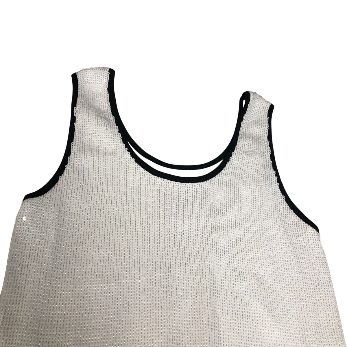 River Island  White Sequin Tank Top UK10 Women's Casual Sleeveless Fashion